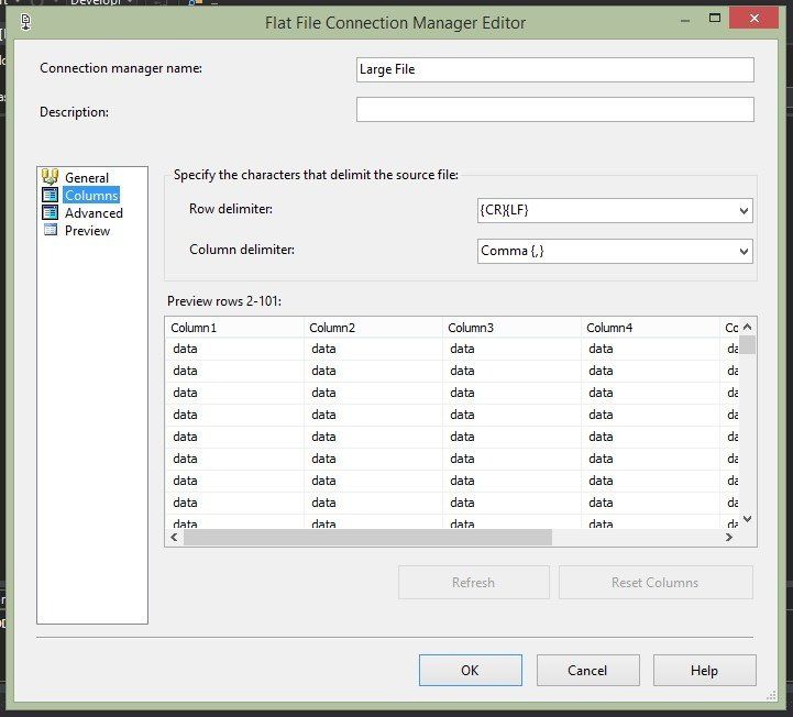 How to Import a Very Large Text File into SQL Server using SSIS in